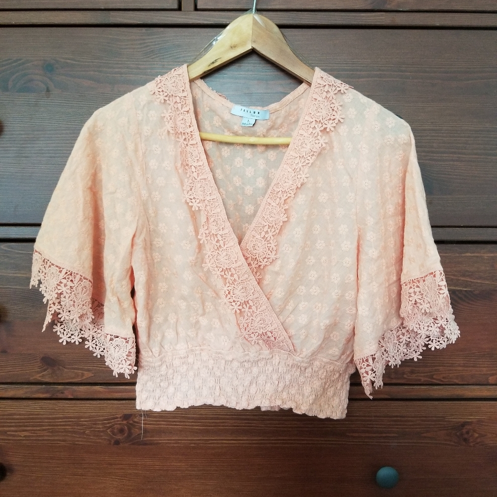 FAVLUX Peach Smocked Blouse